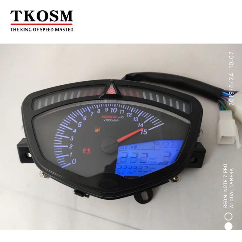 TKOSM универсальный мотоцикл Yamaha LYM110-2-3 C8 спидометр цифровой одометр Регулировка 7 цветов для Yamaha