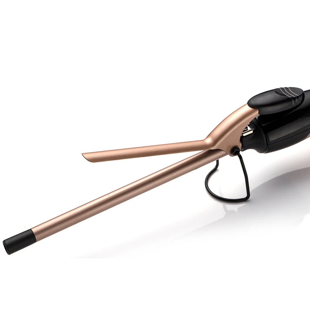 Плойка для завивки волос 9 мм черная керамическая баррель с быстрым нагревом