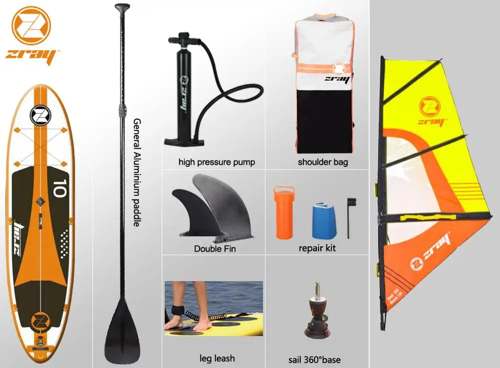 SET C Парусная доска SUP 305*76*15 м Z RAY W1 стабильная надувная стоячая весло доска для серфинга каяк Спортивная лодка бодиборд весло виндsail - Цвет: SET C