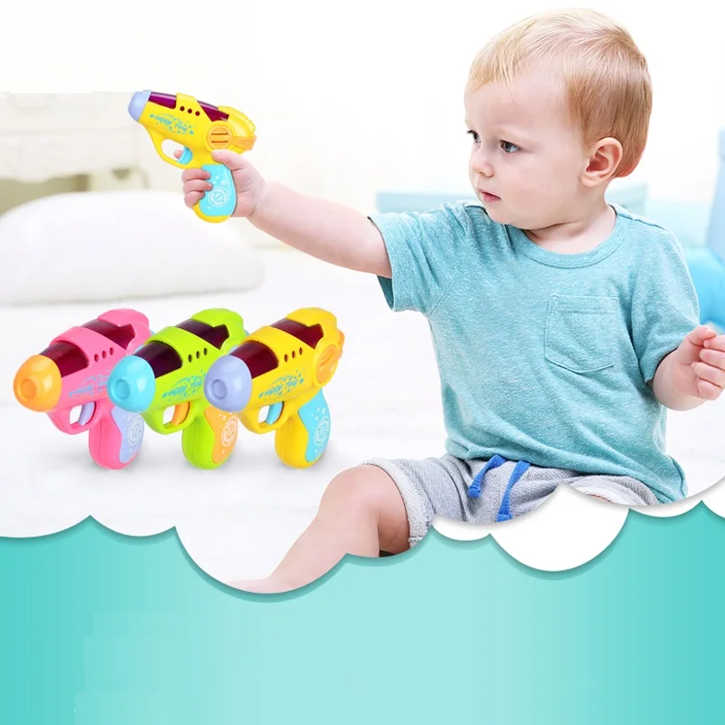 Детский Toys13-24 месяцев маленький пистолет-симулятор, электрический звук и светильник, игрушечный пистолет, подарок на день рождения, развивающие игрушки для детей 1 год