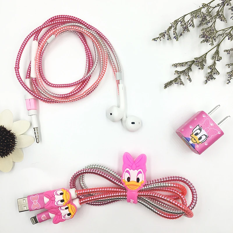 2018 милый мультяшный USB кабель для наушников протектор набор с кабелем Стикеры