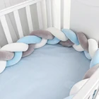 Бампер для детской кроватки 3 метра, 3 нити, Плетеный бампер, подушка ручной работы с узлом, подушка для детской люльки, декор защита для кроватки