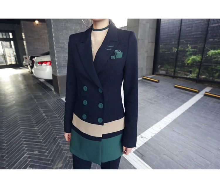 Женские Брючные костюмы из 2 предметов повседневные офисные деловые комплекты