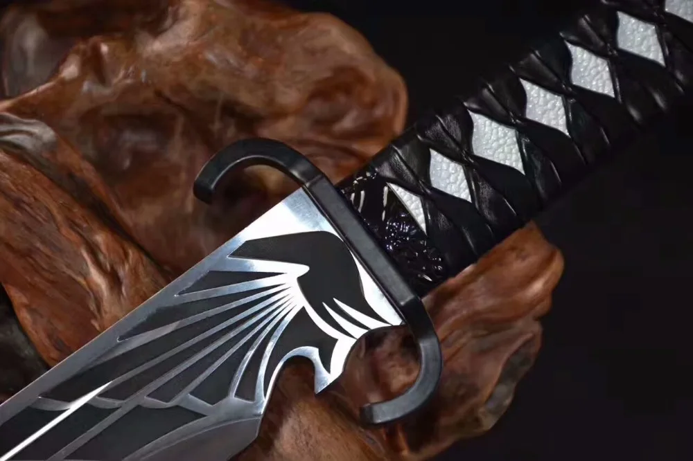 Высокий класс Broadsword меч катана заточенные высокой марганца сталь лезвие кожа нож