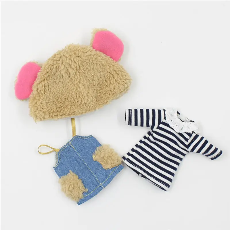 Костюм маленького медведя для куклы Blyth, включая шапку, подходит для 1/6 30 см - Цвет: Like the picture