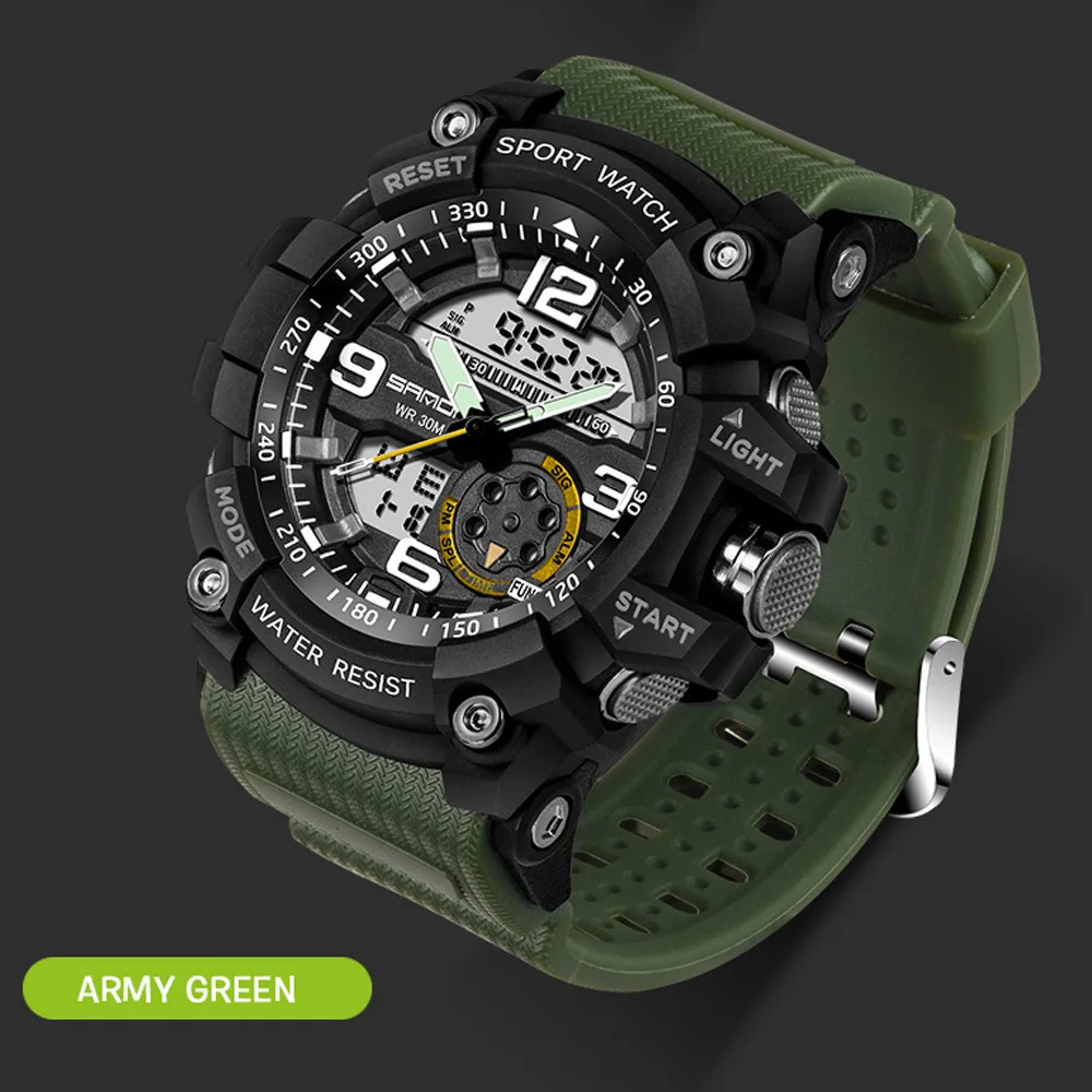 Army Green Diver часы мужские водонепроницаемые спортивные часы ударные цифровые электронные relogio feminino erkek kol saati мужские s skmei saat - Цвет: Army Green