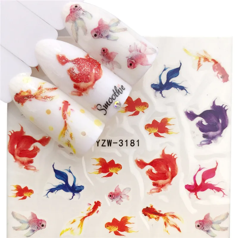 

WUF 1 Sheet Halloween Series Nail Art Sticker Nail Water Transfer Decals Nails Foil Manicure Decoration