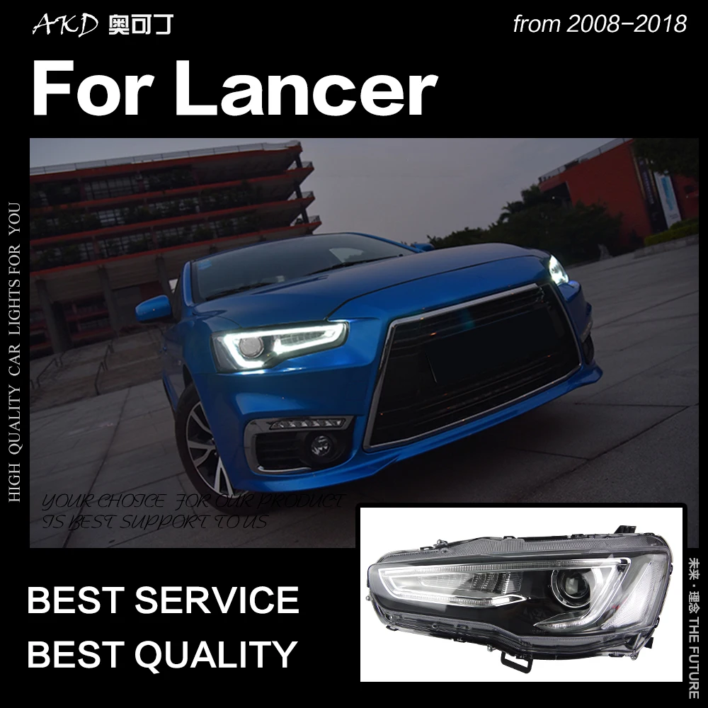 AKD автостайлинг для Mitsubishi Lancer передние фары 2008-2019 EX Светодиодные DRL Hid опция
