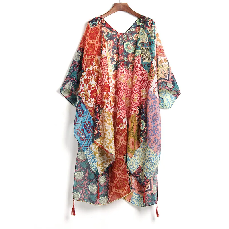 Женское пляжное платье-парео Пляжное Платье-парео из шифона с принтом | Женская