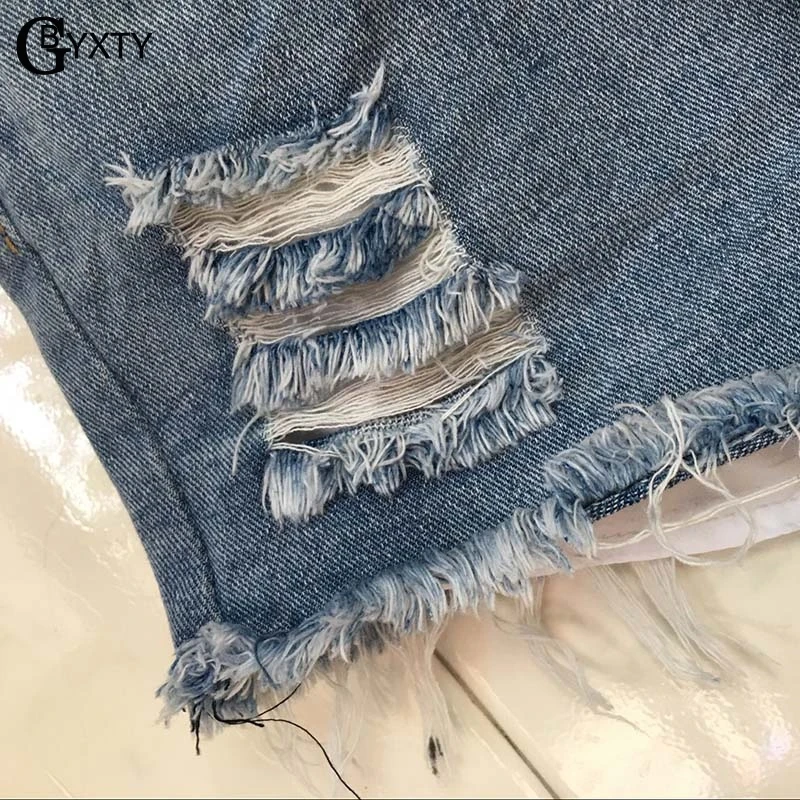 GBYXTY, короткие, женские, сексуальные, для ночного клуба, с дырками, джинсовые шорты, для женщин, летняя, уличная, рваные, с высокой талией, джинсовые шорты ZL135