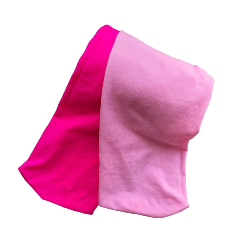 Rose-Pink Новые весенне-осенние цветные бархатные балетные колготки для маленьких девочек Детские двухцветные леггинсы с вышивкой носки AB детские колготки для танцев - Цвет: Rose-Pink
