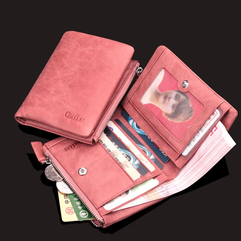 Wallet Women Leather Brief Paragraph Womens Wallets And Purses Short Leisure 2017 New Tide Cowhide Large Capacity | Багаж и сумки