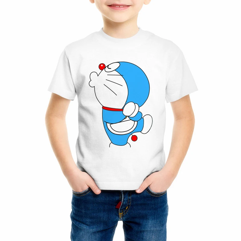 Детская футболка Doraemon с японским аниме летние футболки короткими рукавами для