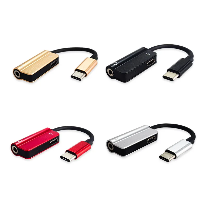 USB Type-C аудио адаптер для зарядки 2 в 1 Тип C штекер на гнездо 3 5 мм разъем наушников