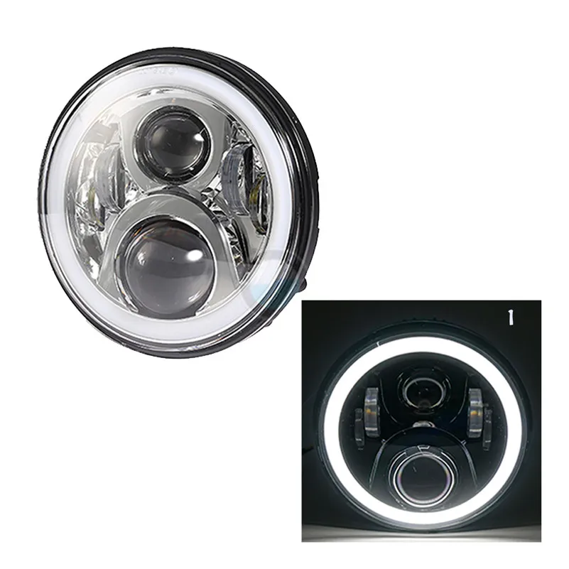 chrome white halo Светодиодные фары мотоцикла " фары с свет ангела для Honda фары CB400 CB500 CB1300 Hornet 250 600 900 VTE - Цвет: chrome white halo