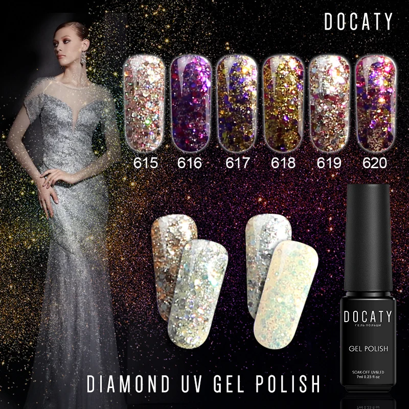 Docaty гель лак для ногтей алмазный гель лак украшения для ногтей все для маникюра Гель-лак лампа для ногтей