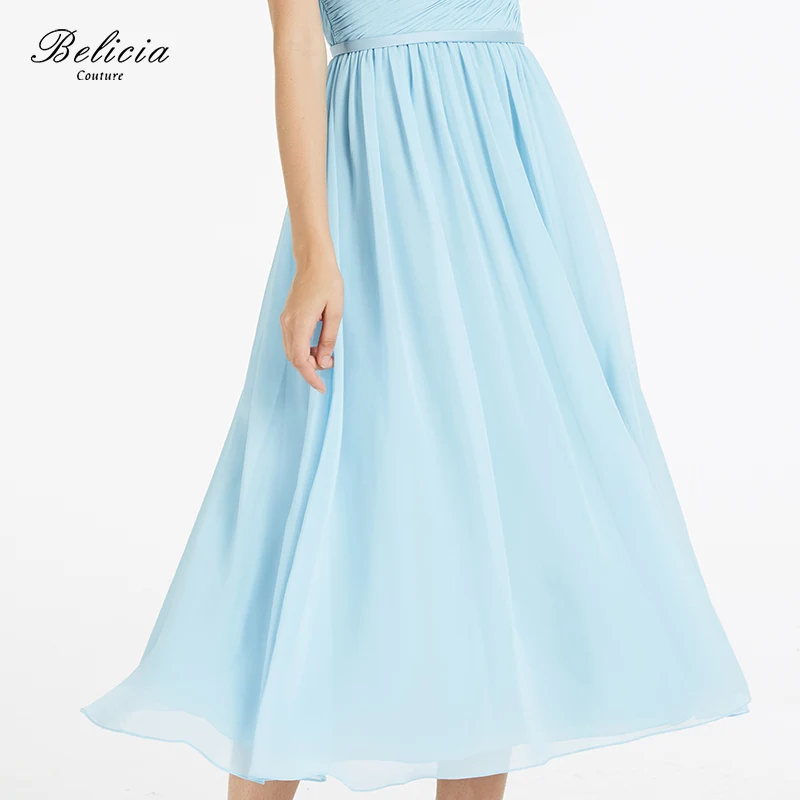 Belicia Couture Для женщин Baby Blue Вечерние платья двойной V Средства ухода за кожей шеи