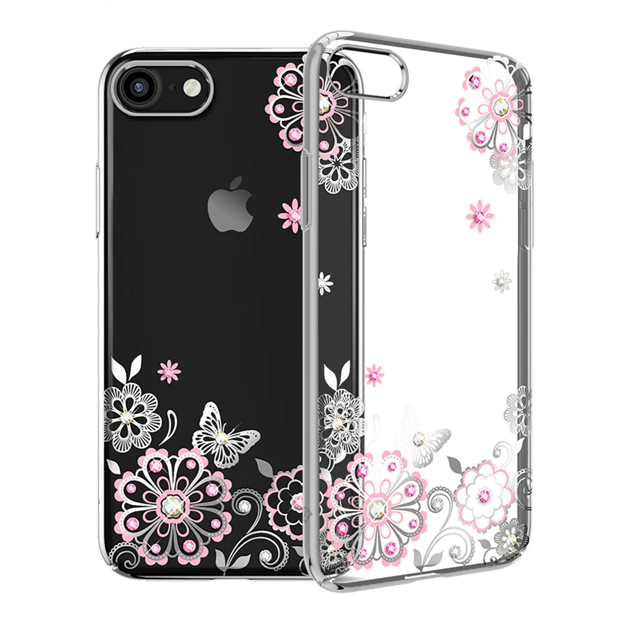 KINGXBAR для iPhone 8 7 Plus бабочка цветок Обложка кристаллы чехол телефона|case for iphone|for