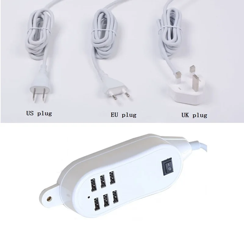 Удлинитель зарядное устройство для телефона 25 Вт 5 В 5A 6USB порты быстрое настенное