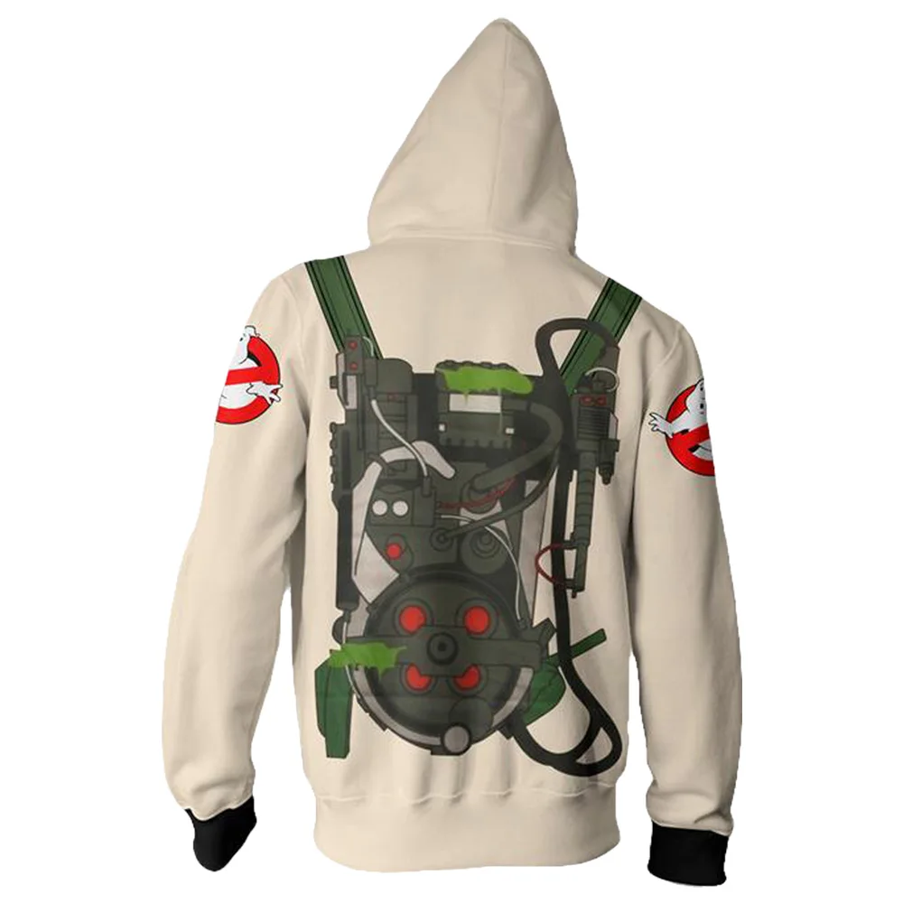 Movie Ghost Busters Hoodie Ghostbusters 3D Printed Zip Up Sweatshirts Fashion Coat Adult Plus Size | Мужская одежда