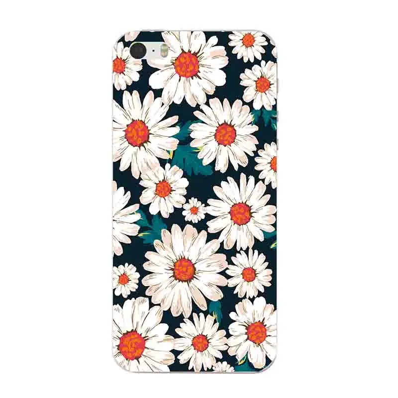 For iPhone SE Phone Case 5G 5S Cover 4.0 Inch 5C Shell Soft TPU Flowering Design Painted Coque | Мобильные телефоны и
