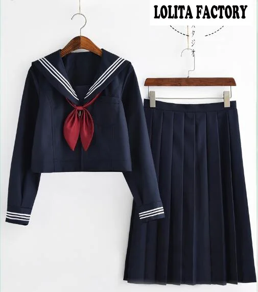 2100 LONG skirt Белый, 3 линии, темно-синий, японский, JK, наборы, школьная форма, для девочек, для средней школы, для женщин, новинка, матросские Костюмы, янки, форма для девочек, JJKN2100 - Цвет: 2100 LONG skirt