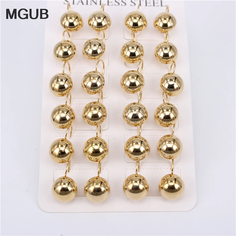 2019 Stainless steel hand-polished Diameter 8mm 10mm 12mm semi-circular Drop earrings Smooth forwomen LH652 | Украшения и