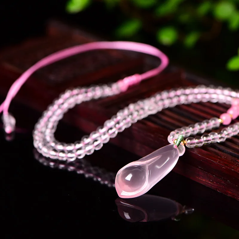 Оптовая продажа розовый кристалл натуральный Подвески ручной работы цветок