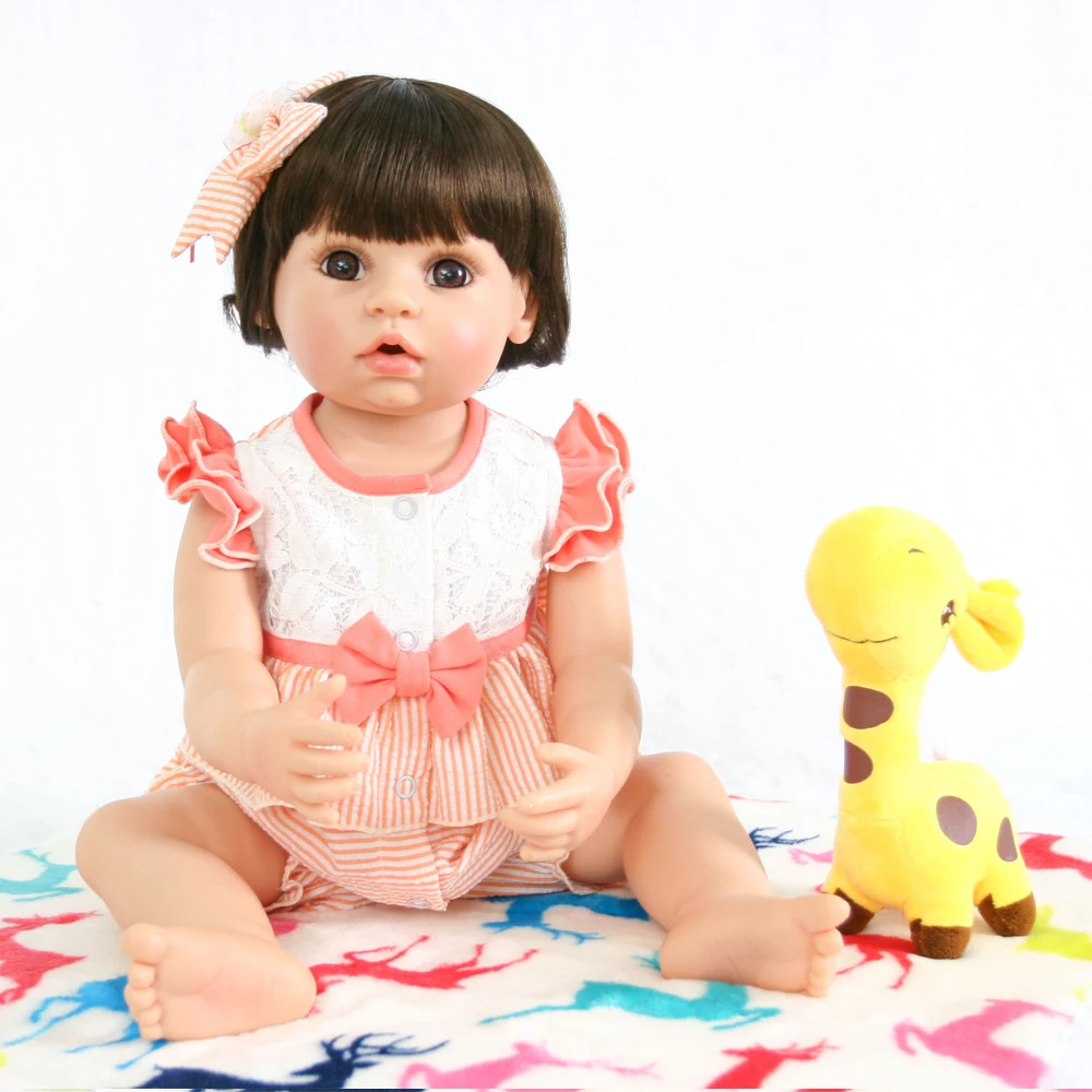 Мягкая кукла Жираф с bebe Reborn 55 см силиконовая Милая Детская одежда для малышей 0 3 м
