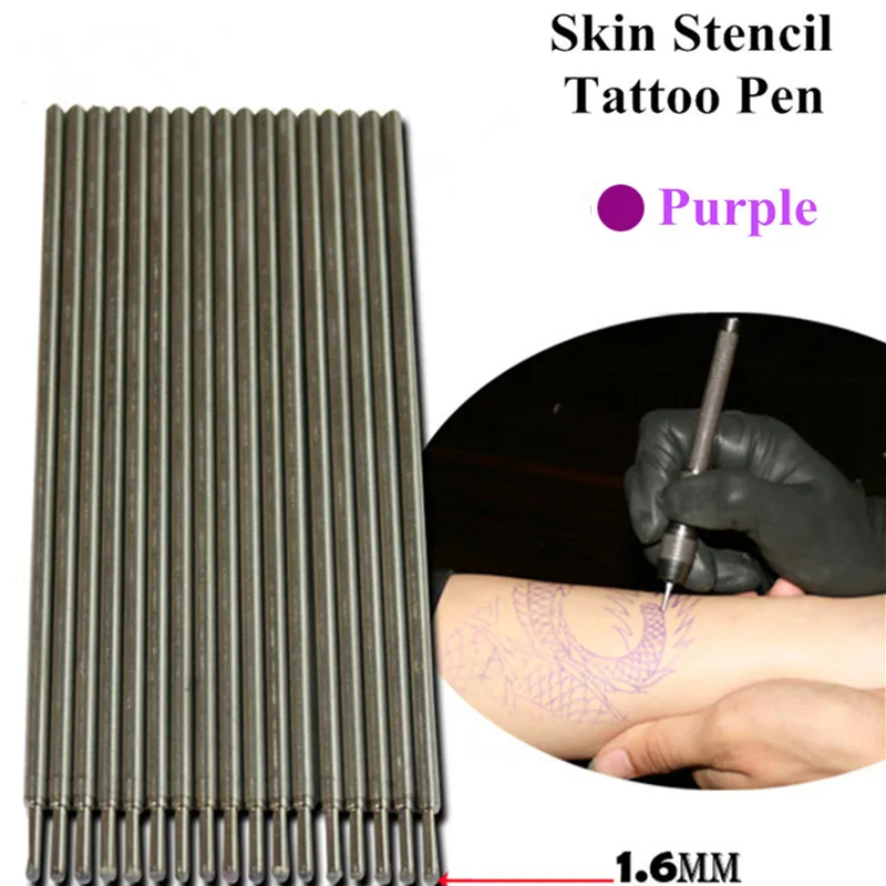 20 шт. фиолетовые ручки для маркировки кожи татуировки трафарет контур питания |