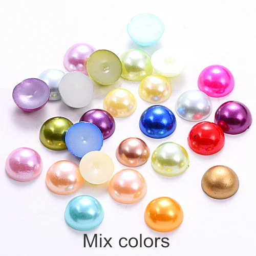 mix colors 2 мм-12 мм Цветные Плоские с оборота жемчужные бусины ABS пластиковые полукруглые Жемчужины для украшения ногтей F0092 - Цвет: mix colors