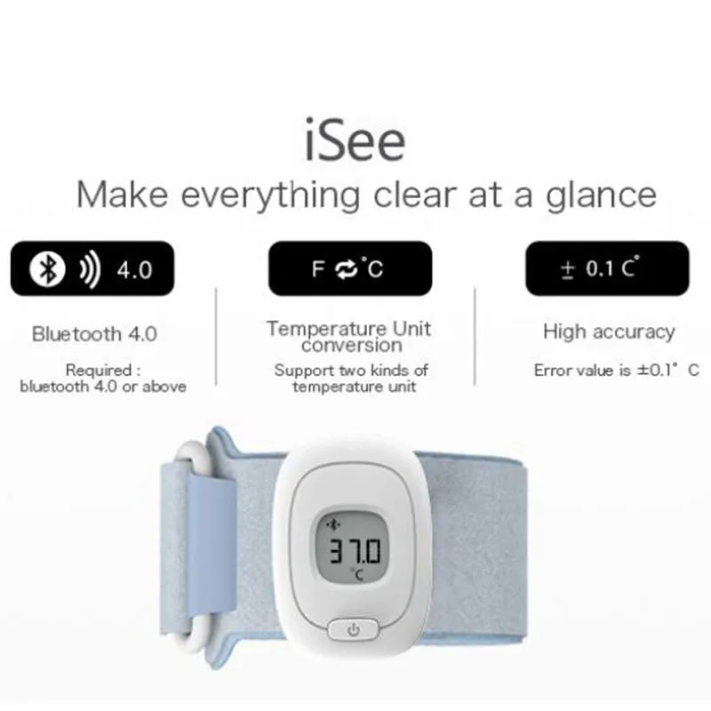 ISee бытовой умный цифровой термометр умный браслет Bluetooth 4,0 мониторинг детские термометры цифровой Android iOS Универсальный