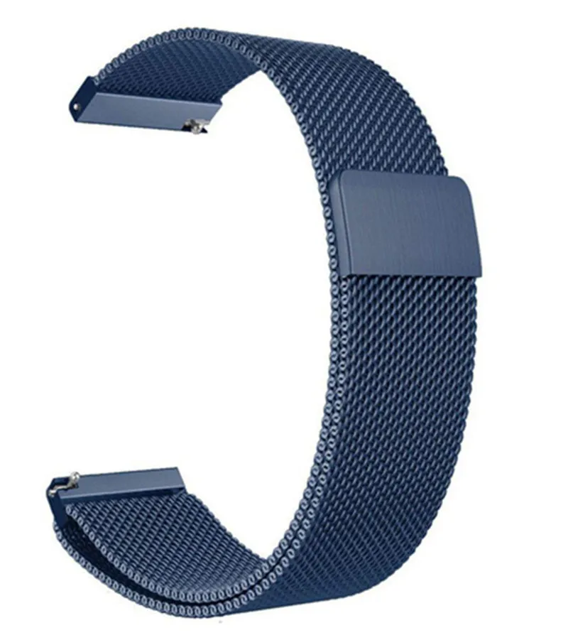 Blue 20 мм Миланская петля ремешок для Xiaomi Huami Amazfit Bip Smartwatch ремешок для samsung gear S3 Galaxy 46 мм 22 мм Strp M21 - Цвет: Blue