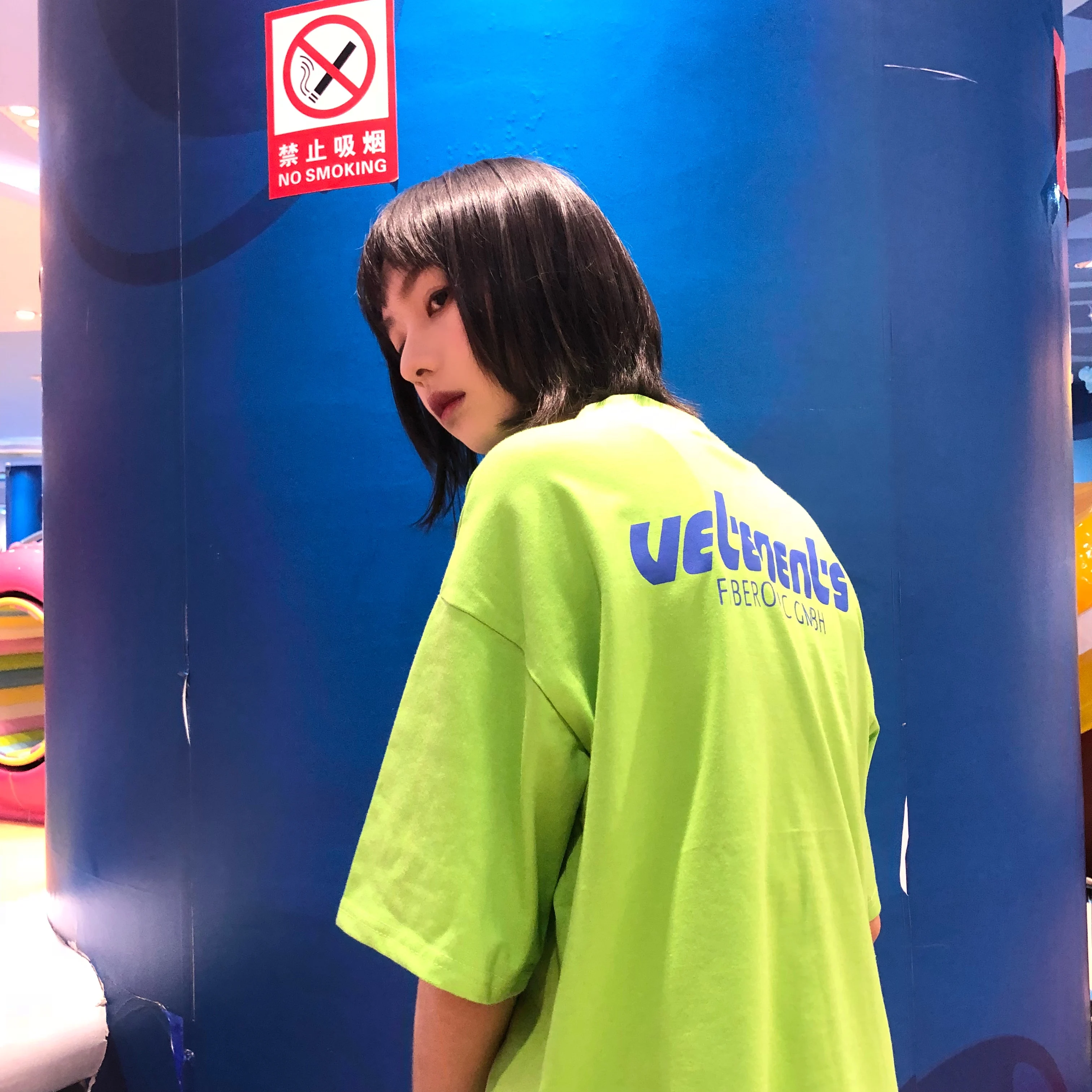 YouGeMan футболка Женская Весенняя летняя одежда Ulzzang Harajuku уличная флуоресцентная