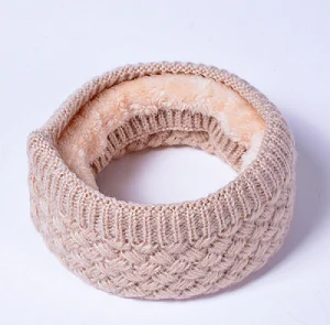 Beige (velvet) Горячая Распродажа, зимний шейный платок для женщин и детей, хлопковый детский нагрудник, теплые мягкие шарфы для мальчиков и девочек, вязаный шарф с круглым вырезом - Цвет: Beige (velvet)