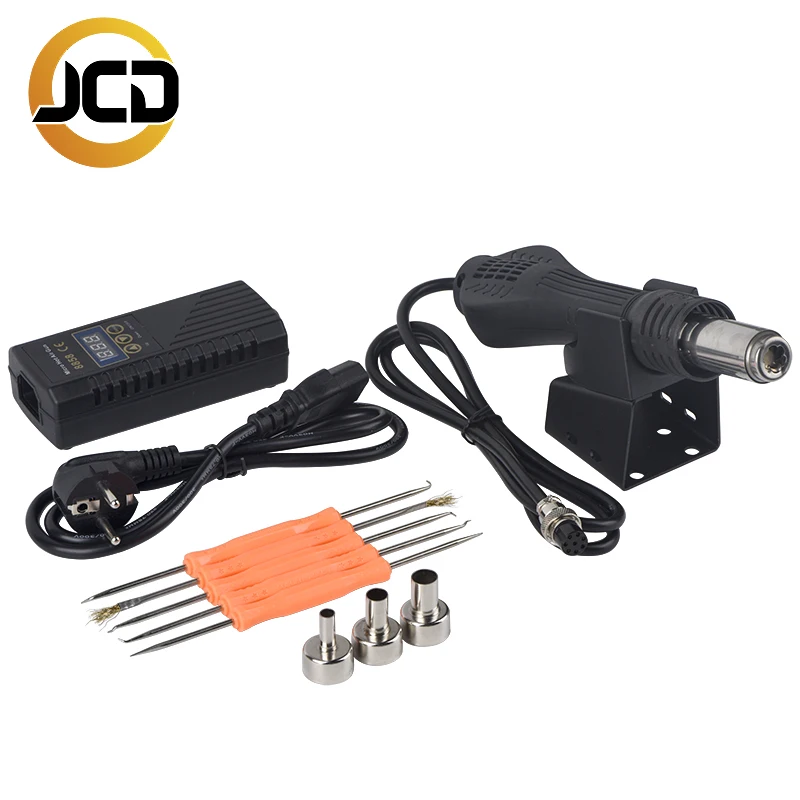 

JCD Micro hot air gun 8858 soldering welding rework station 700W LCD Digital Heat gun 24V Hot Air Blower Ceramic Heating element