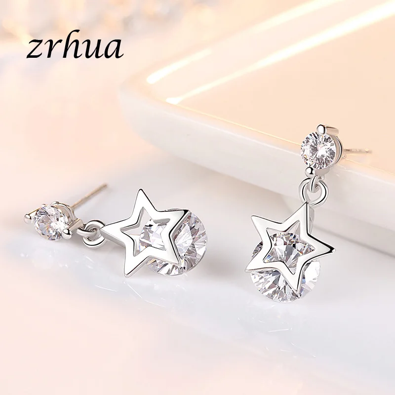 ZRHUA 925 стерлингового серебра 2019 Новое поступление Модный Блестящий Кристалл