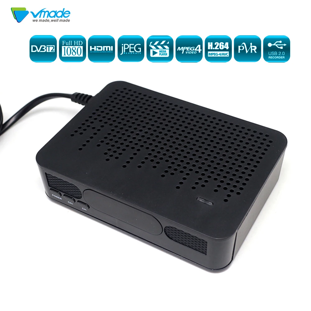 Vmade полностью HD цифровой наземный DVB T2 K3 телеприставка Поддержка PVR H.264 MPEG 2/4