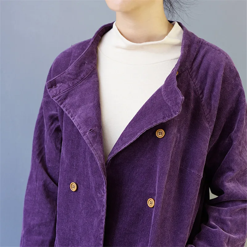 SCUWLINEN 2019 женские весенние осенние куртки повседневная однотонная Вельветовая