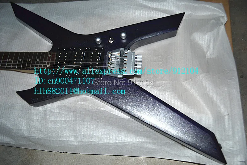 Бесплатная доставка Новая электрогитара специальной формы без головы в черном F