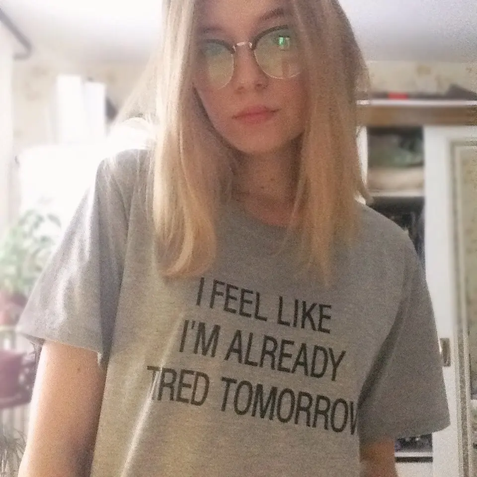 Новая женская футболка я чувствую что уже устал завтра хлопковая Повседневная