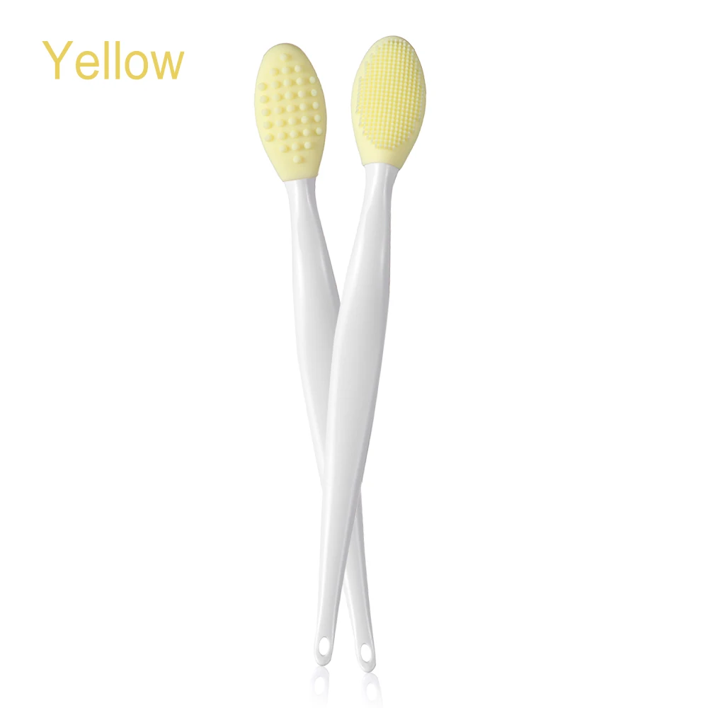 Yellow 1 шт., новинка, мягкие, приятные для кожи, силиконовые щетки для чистки лица, удаление черных точек, щетка для чистки лица, массажер, ручной инструмент для отшелушивания - Цвет: Yellow