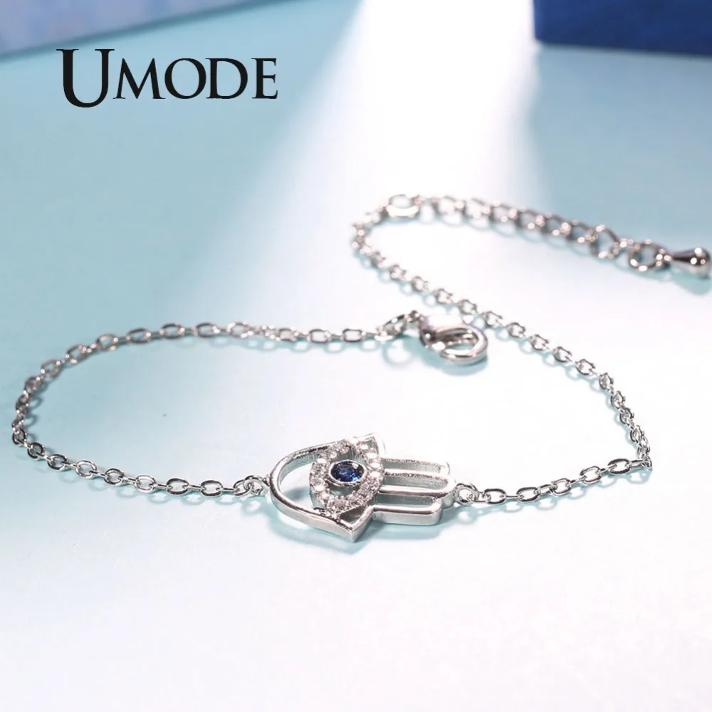 Женский браслет с кристаллами UMODE цепочкой из белого и розового золота круглой