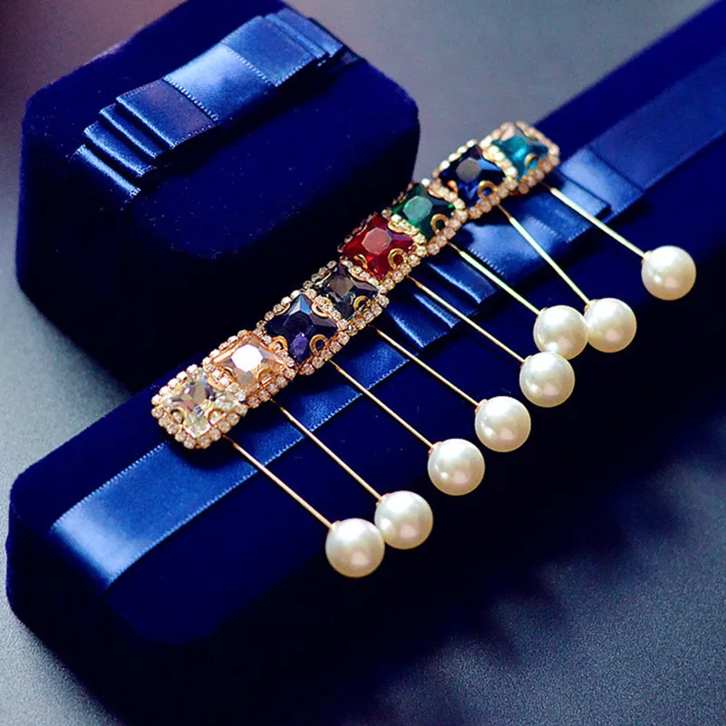 Модная популярная простая квадратная брошь с кристаллами булавка на пальто