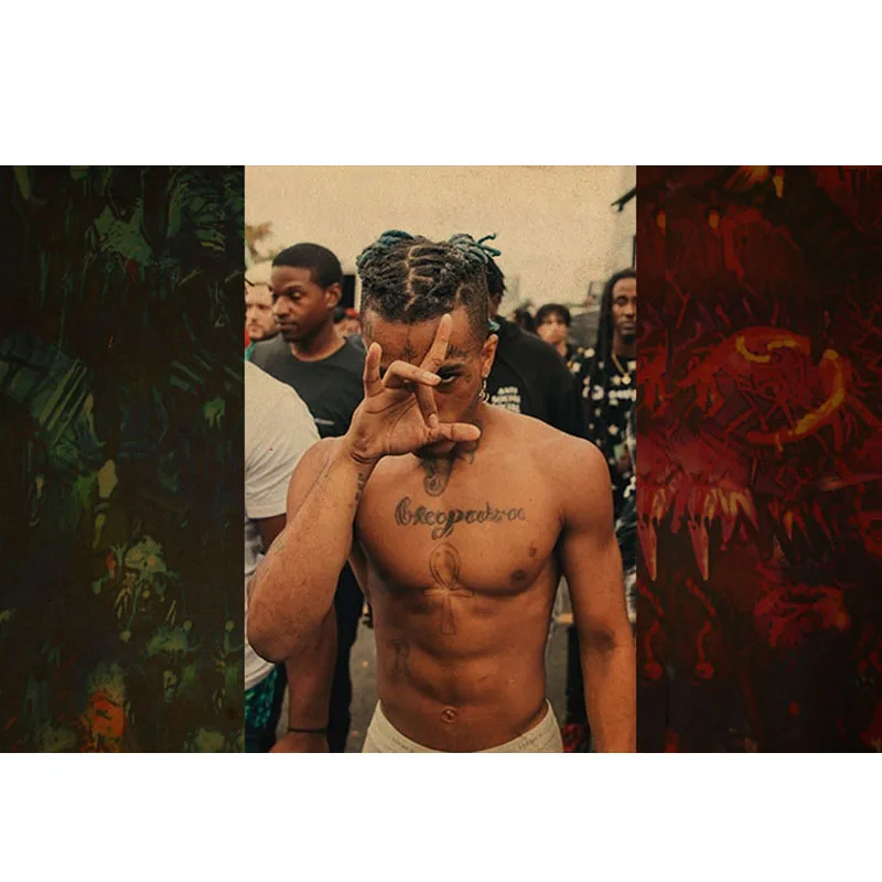 Светло-серый Уютный момент Рэппер XXXTentacion Lil Peep плакат крафт-бумага настенный художественный плакат и принт винтажный рисунок ядро Настенный декор S099 - Цвет: Светло-серый