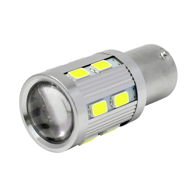 2 шт. 1156 P21W BA15S 16 SMD 5630 5730 LED объектив проектора алюминиевый корпус автомобильный