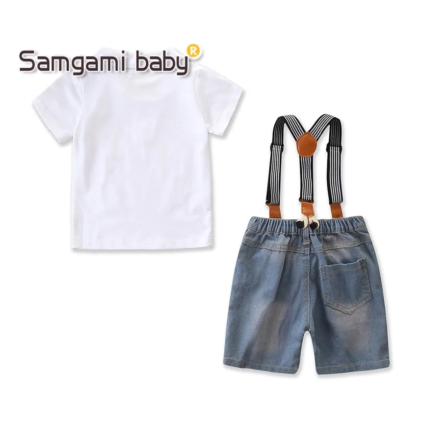 SAMGAMI BABY/2018 новая детская одежда рубашки с короткими рукавами для мальчиков + брюки