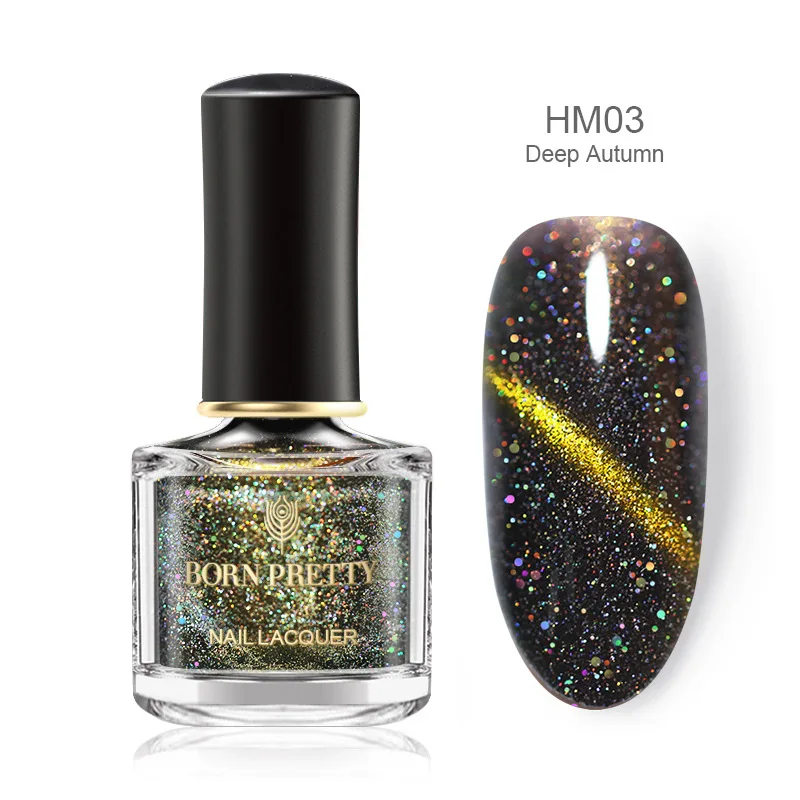 BP-HM03 BORN PRETTY 6 мл Лак для ногтей Foggy Cat Eye Золотой Серебряный Блестящий цветной маникюрный лак для дизайна ногтей - Цвет: BP-HM03