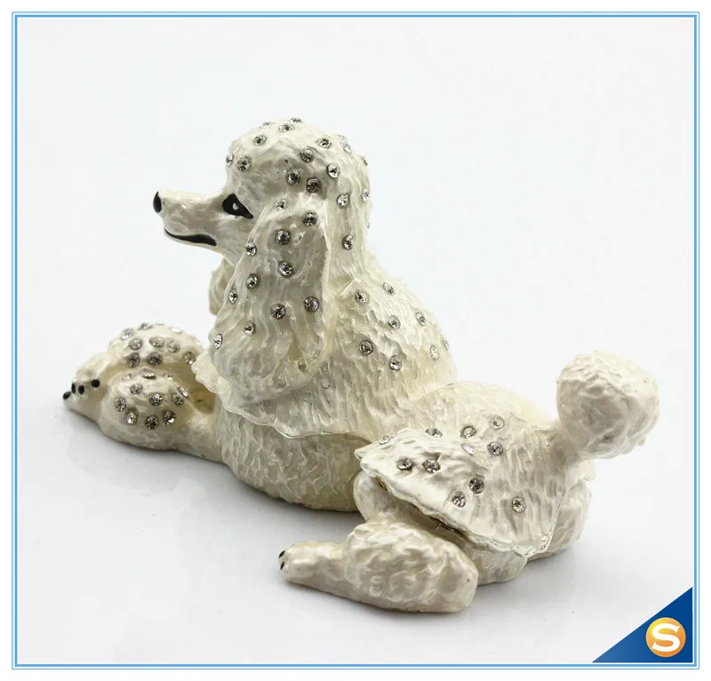 Оптовая продажа Пудель инкрустированная Ювелирная шкатулка винтажные