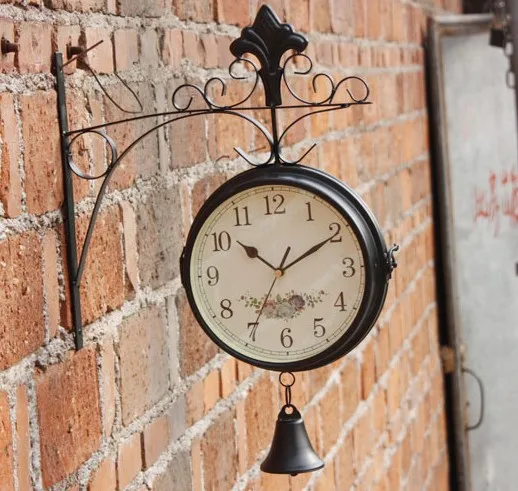 Ретро старинные настенные часы антикварные домашнего декора двусторонняя с